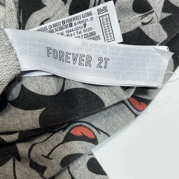 Disney Mickey Mouse Cropped Hoodie Sweatshirt Women's Size Medium Grey - Picture 14 of 16